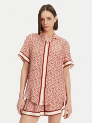 Lacoste Koszula CF0495 Pomarańczowy Oversize. Brązowe koszule Lacoste, bez wzorów, z wiskozy, bez kołnierzyka, bez ramiączek. Za 629.99 zł.