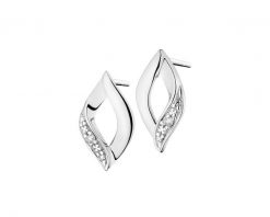Kolczyki z białego złota z diamentami - 0,008 ct - próba 375. Białe kolczyki Apart, z diamentem, złote. Za 539.00 zł.