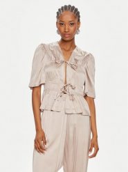Munthe Bluzka Osh 242101524230 Beżowy Regular Fit. Brązowe bluzki Munthe, bez wzorów, z wiskozy, bez kołnierzyka, bez ramiączek. Za 379.99 zł.