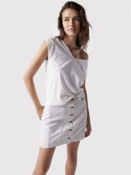 Salsa Bluzka 126438 Biały Slim Fit. Białe bluzki Salsa, s, bez wzorów, z bawełny, bez kołnierzyka, bez ramiączek. Za 119.99 zł.