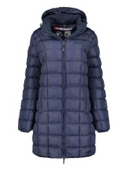 Geographical Norway Płaszcz pikowany "Babette" w kolorze granatowym rozmiar: XL. Niebieskie parki Geographical Norway, xl, bez wzorów, bez kaptura. Za 197.63 zł.
