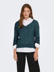 JDY Sweter w kolorze ciemnozielonym rozmiar: XS. Zielone swetry JDY, xs, bez wzorów, ze splotem, bez ramiączek. Za 41.79 zł.
