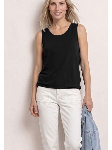 Street One Top w kolorze czarnym rozmiar: 44. Czarne topy Street One, bez wzorów, bez kołnierzyka, bez ramiączek. Za 72.95 zł.