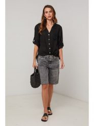 Lin Passion Lniana koszula w kolorze czarnym rozmiar: 40/42. Czarne koszule Lin Passion, bez wzorów, z koronki, klasyczne, bez kołnierzyka, bez ramiączek. Za 143.99 zł.