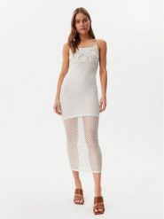 Guess Sukienka letnia E5GK07 Z3N30 Biały Regular Fit. Białe sukienki Guess, na lato, l, z aplikacjami, z syntetyku, bez kołnierzyka, bez ramiączek. Za 229.99 zł.
