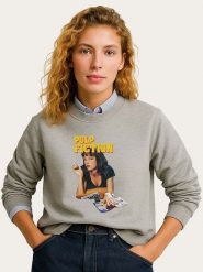 WOOOP Bluza "Pulp Fiction Vintage Mia Wallace" w kolorze szarym rozmiar: L. Szare bluzy Wooop, l, bez wzorów, bez kaptura. Za 108.99 zł.