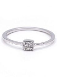 Maison héritage PARIS Złoty pierścionek "Carré de lumière" z diamentami rozmiar: 52. Szare pierścionki Maison héritage PARIS, z diamentem, złote. Za 1,304.99 zł.