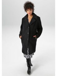 Aniston Płaszcz pluszowy w kolorze czarnym rozmiar: 48. Czarne płaszcze Aniston, bez wzorów, z puchu, bez kaptura. Za 126.75 zł.