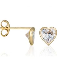 OR ÉCLAT Złote kolczyki-wkrętki "Coeur brillant" z cyrkoniami rozmiar: onesize. Białe kolczyki OR ÉCLAT, z cyrkonią, złote. Za 260.99 zł.