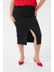 KAFFE curve Spódnica "Dina" w kolorze czarnym rozmiar: 42. Czarne spódnice KAFFE curve, bez wzorów, midi. Za 130.99 zł.