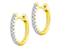 Kolczyki z żółtego złota z brylantami - koła - 0,20 ct - próba 585. Żółte kolczyki Apart, z brylantem, złote. Za 3,459.00 zł.