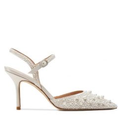 Sandały Stuart Weitzman. Białe sandały Stuart Weitzman, bez wzorów, bez obcasa, na szpilce, bez zapięcia. Za 2,389.00 zł.
