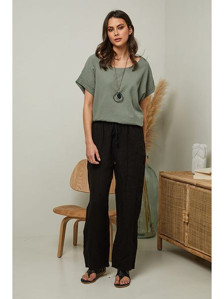 Fleur de Lin Lniane spodnie "Garancel" w kolorze czarnym rozmiar: S. Czarne spodnie materiałowe Fleur de Lin, na co dzień, s, bez wzorów, ze lnu. Za 131.43 zł.