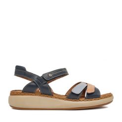 Sandały Lasocki. Niebieskie sandały Lasocki, bez wzorów, bez obcasa, na płaskiej podeszwie, bez zapięcia. Za 169.99 zł.