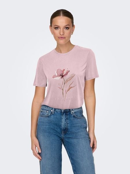 ONLY Koszulka w kolorze jasnoróżowym rozmiar: XL. Różowe bluzki Only, xl, bez wzorów, bez kołnierzyka, bez ramiączek. Za 81.95 zł.
