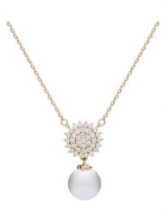 U.S. Polo Assn. Pozłacany naszyjnik perłą i kryształami - dł. 40 cm rozmiar: onesize. Białe naszyjniki U.S. Polo Assn., z kryształem, metalowe. Za 86.99 zł.