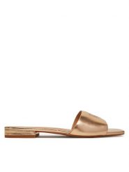 LAUREN RALPH LAUREN Klapki Everley 802970531001 Złoty. Żółte klapki Lauren Ralph Lauren, bez wzorów, ze skóry, bez obcasa. Za 449.99 zł.