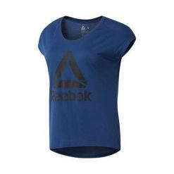 Koszulka treningowa damska Reebok Koszulka Workout Ready Supremium 20 L. Niebieskie bluzki Reebok, l, bez wzorów, sportowe, bez kołnierzyka, bez ramiączek. Za 106.00 zł.