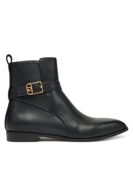 Liu Jo Botki Liz 01 SF5123 P0102 Czarny. Czarne botki Liu Jo, bez wzorów, ze skóry, bez obcasa, na płaskiej podeszwie, bez zapięcia. Za 629.99 zł.