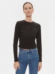 Calvin Klein Jeans Bluzka Embro Badge J20J222884 Czarny Regular Fit. Czarne bluzki Calvin Klein Jeans, xl, bez wzorów, z bawełny, bez kołnierzyka, bez ramiączek. Za 149.99 zł.