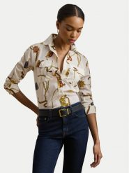LAUREN RALPH LAUREN Koszula 200957119001 Biały Regular Fit. Białe koszule Lauren Ralph Lauren, s, bez wzorów, z bawełny, bez kołnierzyka, bez ramiączek. Za 469.99 zł.