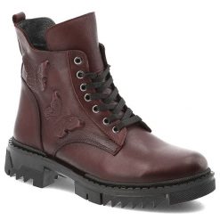 Bordowe Botki Artiker Modne Obuwie Damskie Z Motylkami. Czerwone botki Artiker, na jesień, bez wzorów, ze skóry, bez obcasa, bez zapięcia. Za 331.99 zł.