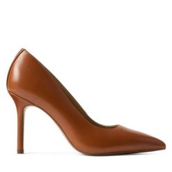 Szpilki LAUREN RALPH LAUREN. Brązowe szpilki Lauren Ralph Lauren, bez wzorów, bez obcasa, na szpilce, bez zapięcia. Za 684.99 zł.