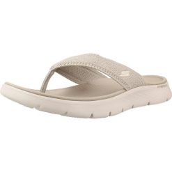 Sandały SKECHERS GO WALK FLEX Beżowy. Brązowe sandały Skechers, bez wzorów, z materiału, bez obcasa, bez zapięcia. Za 179.99 zł.