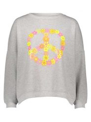 Miss goodlife Bluza "Peace Flower" w kolorze szarym rozmiar: XS. Szare bluzy miss goodlife, xs, bez wzorów, z bawełny, bez kaptura. Za 123.25 zł.