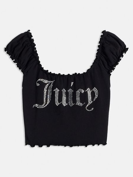 Juicy Couture Top w kolorze czarnym rozmiar: M. Czarne topy Juicy Couture, m, bez wzorów, bez kołnierzyka, bez ramiączek. Za 85.95 zł.