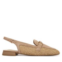 Baleriny Caprice. Brązowe baleriny Caprice, bez wzorów, bez obcasa. Za 299.99 zł.