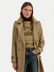 LAUREN RALPH LAUREN Trencz 297951255004 Beżowy Regular Fit. Brązowe płaszcze Lauren Ralph Lauren, m, bez wzorów, z bawełny, bez kaptura. Za 1,599.00 zł.