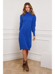 Joséfine Sukienka dzianinowa "Eclose" w kolorze niebieskim rozmiar: M. Niebieskie sukienki Joséfine, na co dzień, m, bez wzorów, z dzianiny, bez kołnierzyka, bez ramiączek, mini, proste. Za 187.99 zł.