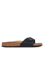 Birkenstock Klapki Madrid 1033137 Czarny. Czarne klapki Birkenstock, bez wzorów, z syntetyku, bez obcasa. Za 359.99 zł.