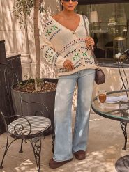 LA Angels Kardigan w kolorze kremowym z wzorem rozmiar: XL. Brązowe kardigany LA Angels, xl, bez wzorów. Za 126.99 zł.