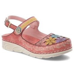 Sandały damskie Laura Vita, cholewka ze skóry naturalnej zapinane na rzep eleganckie na wygodnej podeszwie, różowe, Dorry 32 AJ1819-B12. Czerwone sandały Laura Vita, bez wzorów, ze skóry, eleganckie, bez obcasa, bez zapięcia. Za 309.00 zł.