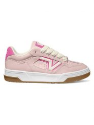 Vans Skórzane sneakersy w kolorze jasnoróżowym rozmiar: 40,5. Różowe trampki Vans, bez wzorów, bez zapięcia. Za 174.95 zł.