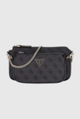 GUESS Czarna kopertówka damska Noelle. Czarne kopertówki Guess, z aplikacjami, ze skóry ekologicznej, duże, bez dodatków. W wyprzedaży za 420.89 zł.