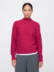 GAP Sweter w kolorze czerwonym rozmiar: M. Czerwone swetry GAP, m, bez wzorów, ze splotem, bez ramiączek. Za 127.65 zł.