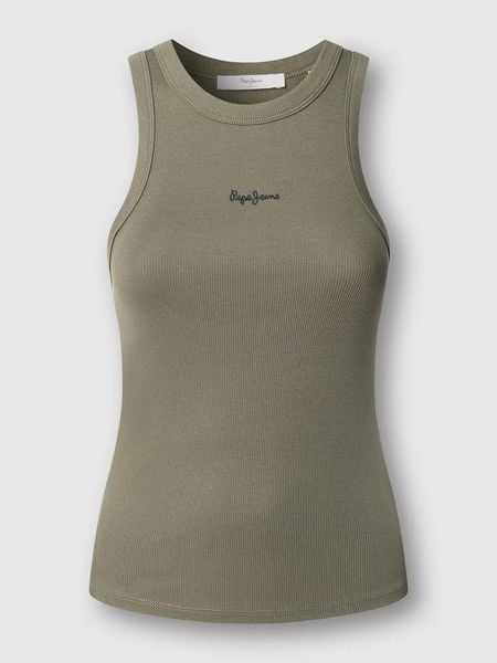 Pepe Jeans Top "Marian" w kolorze khaki rozmiar: L. Brązowe topy Pepe Jeans, l, bez wzorów, z jeansu, bez kołnierzyka, bez ramiączek. Za 93.07 zł.