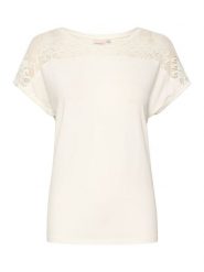 Cream Koszulka "Trulla" w kolorze kremowym rozmiar: XS. Brązowe bluzki Cream, xs, bez wzorów, z koronki, bez kołnierzyka, bez ramiączek. Za 89.95 zł.