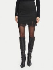 Morgan Spódnica mini 262-JBOK.F Czarny Slim Fit. Czarne spódnice Morgan, bez wzorów, z syntetyku, mini, trapezowe. Za 319.99 zł.