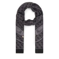 Szal Guess. Czarne szaliki Guess, z aplikacjami. Za 199.99 zł.
