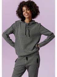 Aniston Bluza w kolorze czarno-białym rozmiar: 46. Białe bluzy sportowe Aniston, bez wzorów, z kapturem. Za 95.99 zł.