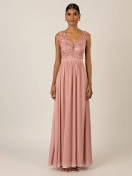 APART Sukienka w kolorze jasnoróżowym rozmiar: 38. Różowe sukienki Apart, bez wzorów, z koronki, bez kołnierzyka, bez ramiączek, maxi. Za 459.95 zł.