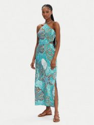 Seafolly Sukienka letnia La Mer 55423-DR Turkusowy Regular Fit. Niebieskie sukienki Seafolly, na lato, l, bez wzorów, z wiskozy, bez kołnierzyka, bez ramiączek. Za 429.99 zł.