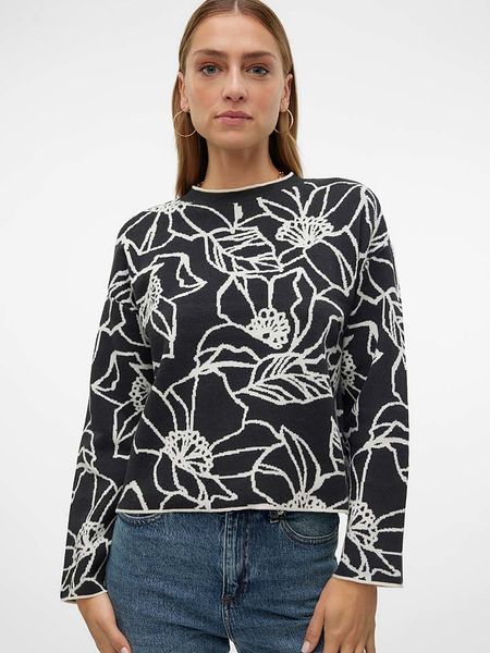 Vero Moda Sweter "New" w kolorze czarnym rozmiar: XS. Czarne swetry Vero Moda, xs, bez wzorów, ze splotem, bez ramiączek. Za 48.05 zł.