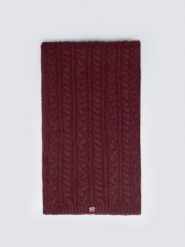 Szalik damski z dekoracyjnym splotem bordowy Caroles 604. Czerwone szaliki Big Star, bez wzorów, z dzianiny, eleganckie. Za 139.99 zł.