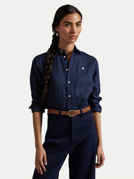 Polo Ralph Lauren Koszula 211970730002 Granatowy Classic Fit. Niebieskie koszule Polo Ralph Lauren, xs, bez wzorów, ze lnu, bez kołnierzyka, bez ramiączek. Za 669.99 zł.