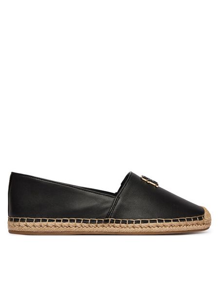 Tommy Hilfiger Espadryle Th Logo Leather Espadrille FW0FW09246 Czarny. Czarne espadryle TOMMY HILFIGER, bez wzorów, ze skóry, bez obcasa, bez zapięcia. Za 263.99 zł.